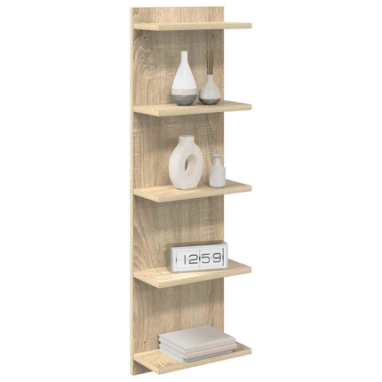 Vägg hylla 2 pcs Sonoma-ek 30 x 15 x 100 cm Konstruerat trä