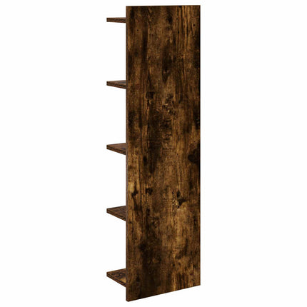 Vägg hylla 2 pcs Rökt ek 30 x 15 x 100 cm Konstruerat trä