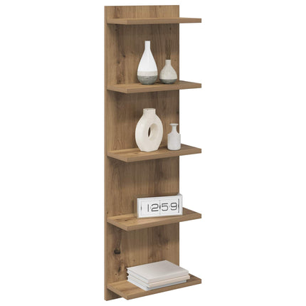Vägg hylla 2 pcs Artisan-ek 30 x 15 x 100 cm Konstruerat trä