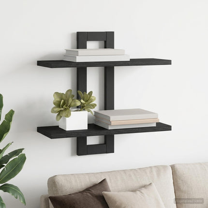 Flytande hyllor Svart ek 40 x 15 x 40 cm Konstruerat trä