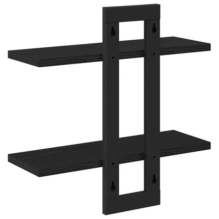 Flytande hyllor Svart ek 40 x 15 x 40 cm Konstruerat trä