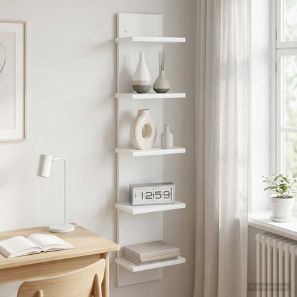 Vägg hylla Vit 22 x 15 x 100 cm Konstruerat trä
