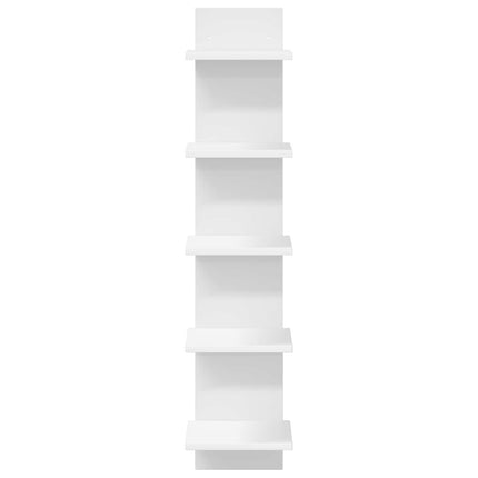 Vägg hylla 2 pcs Vit 22 x 15 x 100 cm Konstruerat trä