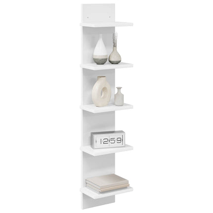 Vägg hylla 2 pcs Vit 22 x 15 x 100 cm Konstruerat trä