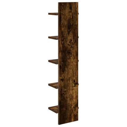 Vägg hylla 2 pcs Rökt ek 22 x 15 x 100 cm Konstruerat trä