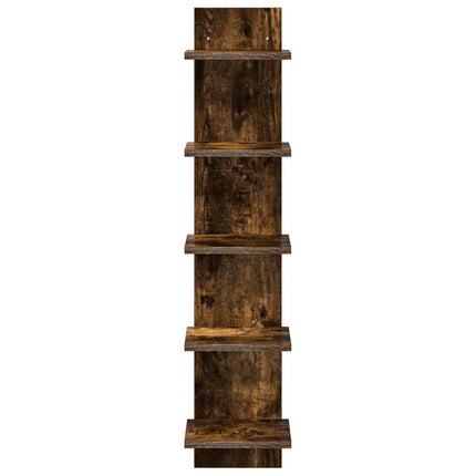 Vägg hylla 2 pcs Rökt ek 22 x 15 x 100 cm Konstruerat trä
