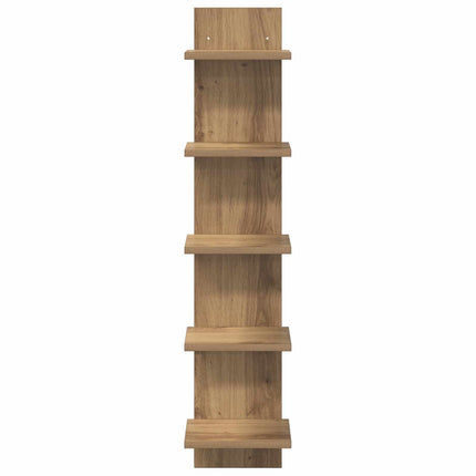 Vägg hylla 2 pcs Artisan-ek 22 x 15 x 100 cm Konstruerat trä