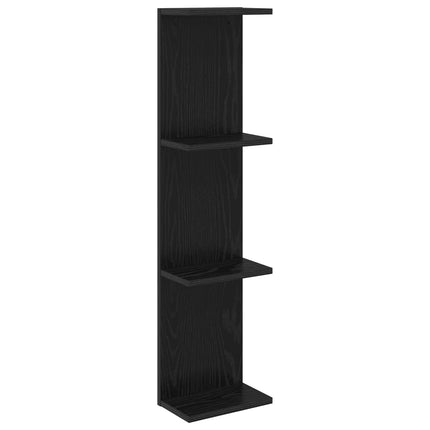 Vägg hylla Svart ek 22 x 15 x 100 cm Konstruerat trä