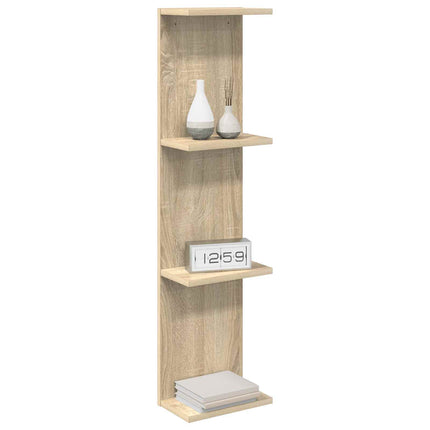 Vägg hylla 2 pcs Sonoma-ek 22 x 15 x 100 cm Konstruerat trä