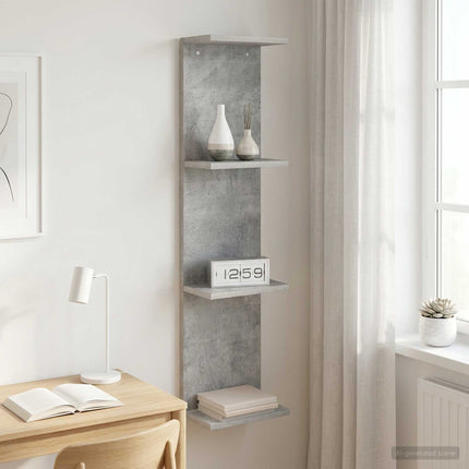 Vägg hylla Betonggrå 22 x 15 x 100 cm Konstruerat trä