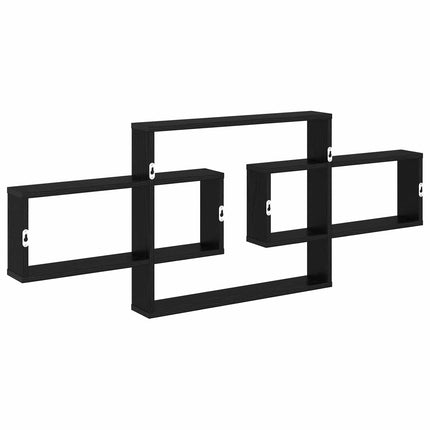 Vägg hylla Svart ek 130 x 10 x 50 cm Konstruerat trä
