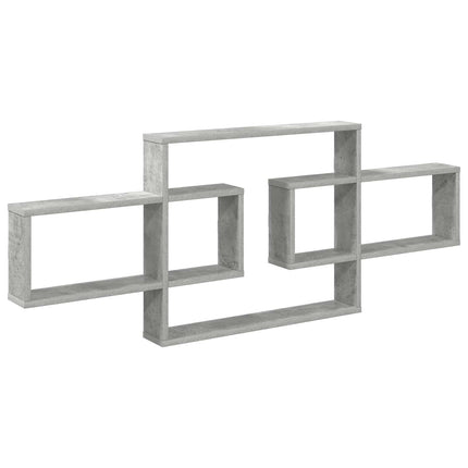 Vägg hylla Betonggrå 130 x 10 x 50 cm Konstruerat trä