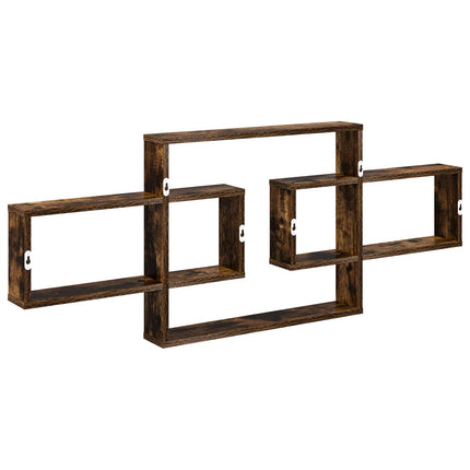 Vägg hylla Rökt ek 130 x 10 x 50 cm Konstruerat trä
