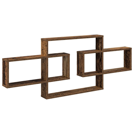 Vägg hylla Gammalt trä 130 x 10 x 50 cm Konstruerat trä