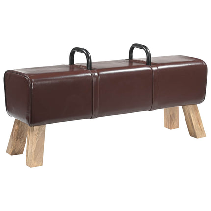 bänk Mörkbrun 110 x 30 x 45 cm Äkta läder