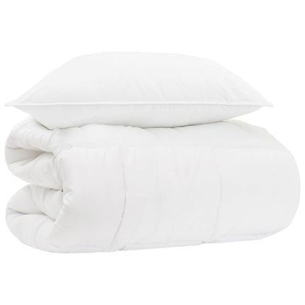 Duntäcke och Kuddset 2 st Vit Bambufiber