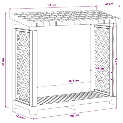 Eldstäder Rack 114 x 46 x 101 cm PP Antracit