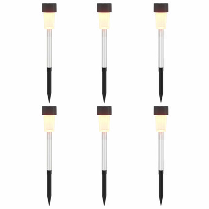 Utomhus solcellslampor med markspik 6 pcs Varmvit 29,5 cm