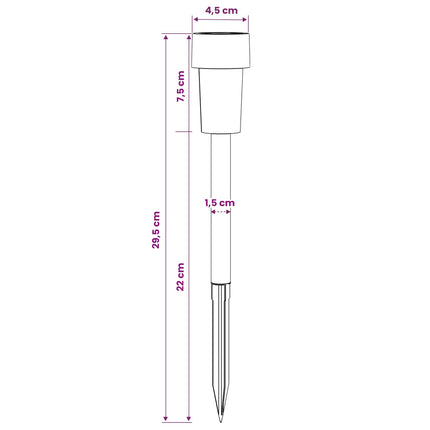 Utomhus solcellslampor med markspik 6 pcs Varmvit 29,5 cm