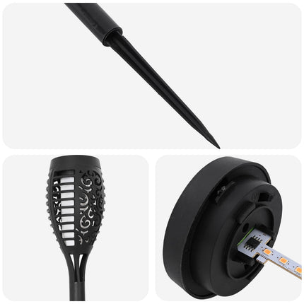 Utomhus solcellslampor med markspik 6 pcs Varmvit 47,5 cm ABS