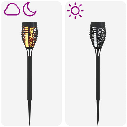 Utomhus solcellslampor med markspik 6 pcs Varmvit 47,5 cm ABS
