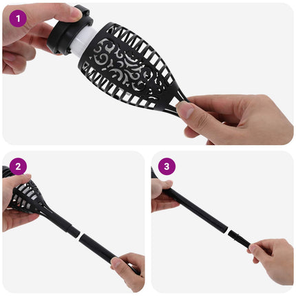 Utomhus solcellslampor med markspik 12 pcs Varmvit 47,5 cm ABS