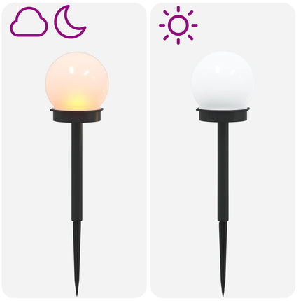 Utomhus solcellslampor med markspik 4 pcs Varmvit 38,5 cm ABS