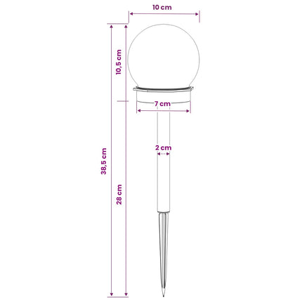 Utomhus solcellslampor med markspik 4 pcs Varmvit 38,5 cm ABS
