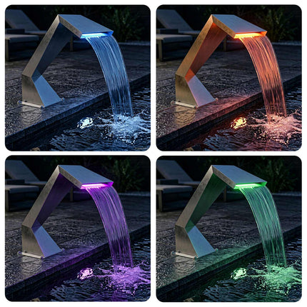 Poolfall med RGB LEDs Rostfritt stål 63,5 x 29 x 51 cm Silver