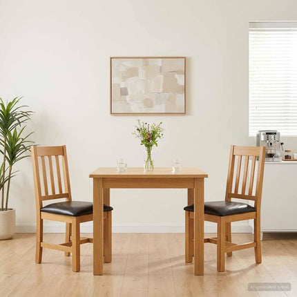 Matstol VENLO 2 st Massivt Ekträ Svart 45 x 53 x 92 cm