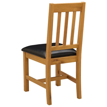 Matstol VENLO 2 pcs Massivt Ekträ Svart 45 x 53 x 92 cm