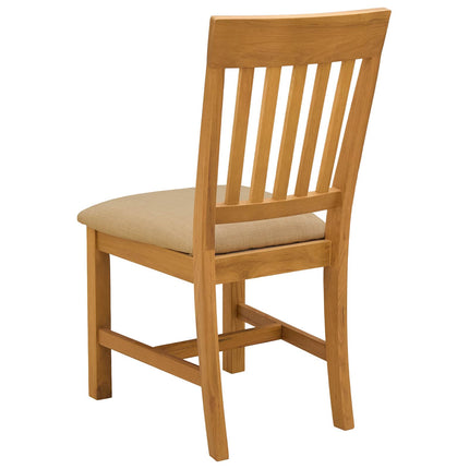 Matstol 2 pcs Massivt Ekträ Beige 45 x 59 x 92 cm