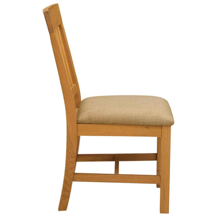 Matstol 2 pcs Massivt Ekträ Beige 45 x 59 x 92 cm