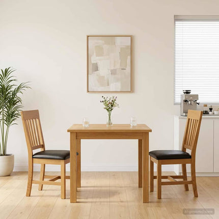 Matstol 2 pcs Massivt Ekträ Svart 45 x 59 x 92 cm