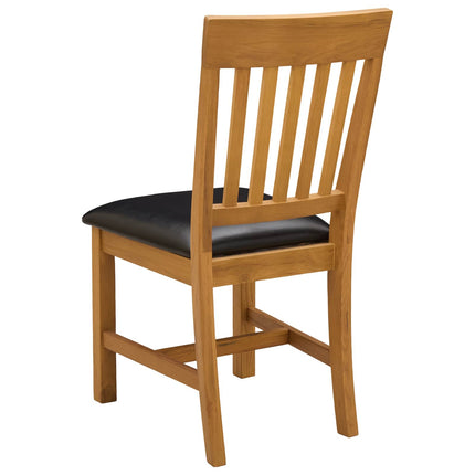 Matstol 2 pcs Massivt Ekträ Svart 45 x 59 x 92 cm