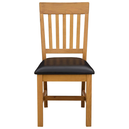 Matstol 2 pcs Massivt Ekträ Svart 45 x 59 x 92 cm