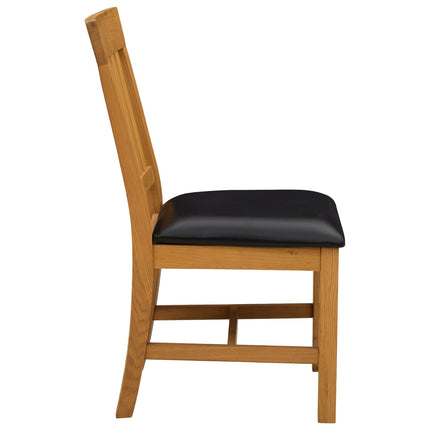 Matstol 2 pcs Massivt Ekträ Svart 45 x 59 x 92 cm