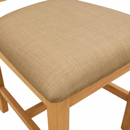 Matstol 2 pcs Massivt Ekträ Beige 45 x 54 x 100 cm