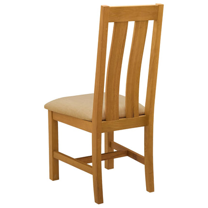 Matstol 2 pcs Massivt Ekträ Beige 45 x 54 x 100 cm