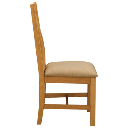 Matstol 2 pcs Massivt Ekträ Beige 45 x 54 x 100 cm