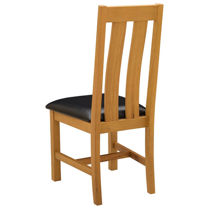 Matstol 2 pcs Massivt Ekträ Svart 45 x 54 x 100 cm