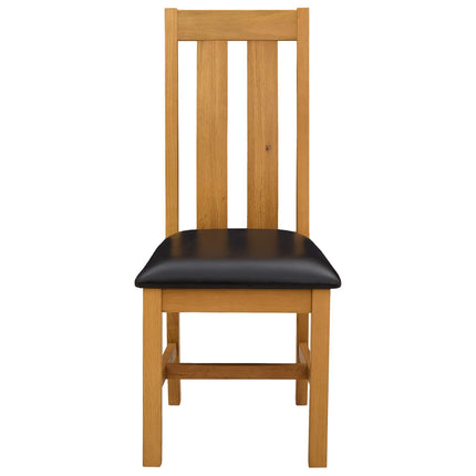 Matstol 2 pcs Massivt Ekträ Svart 45 x 54 x 100 cm