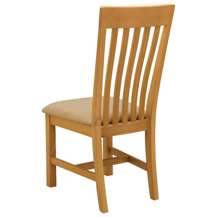 Matstol 2 pcs Massivt Ekträ Beige 45 x 59,5 x 100 cm