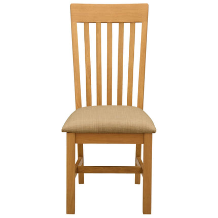 Matstol 2 pcs Massivt Ekträ Beige 45 x 59,5 x 100 cm