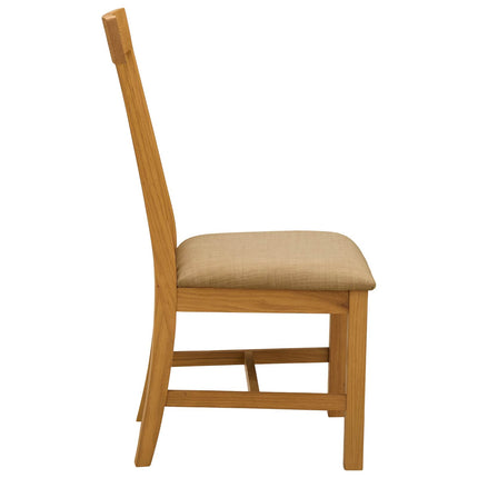 Matstol 2 pcs Massivt Ekträ Beige 45 x 59,5 x 100 cm