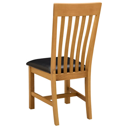 Matstol 2 pcs Massivt Ekträ Svart 45 x 59,5 x 100 cm
