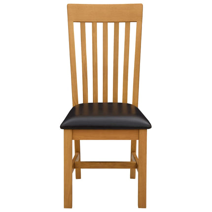 Matstol 2 pcs Massivt Ekträ Svart 45 x 59,5 x 100 cm