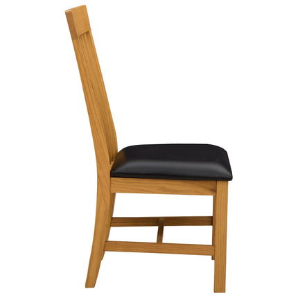 Matstol 2 pcs Massivt Ekträ Svart 45 x 59,5 x 100 cm