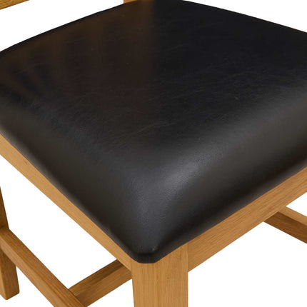 Matstol 2 pcs Massivt Ekträ Svart 45 x 51 x 105 cm