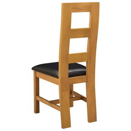 Matstol 2 pcs Massivt Ekträ Svart 45 x 51 x 105 cm